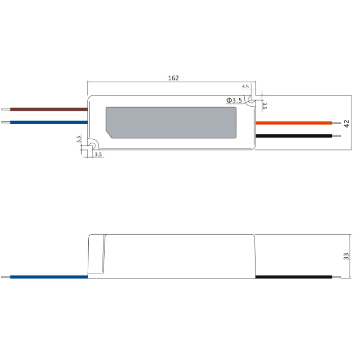 Rysunek techniczny zasilacza GPV-60-36